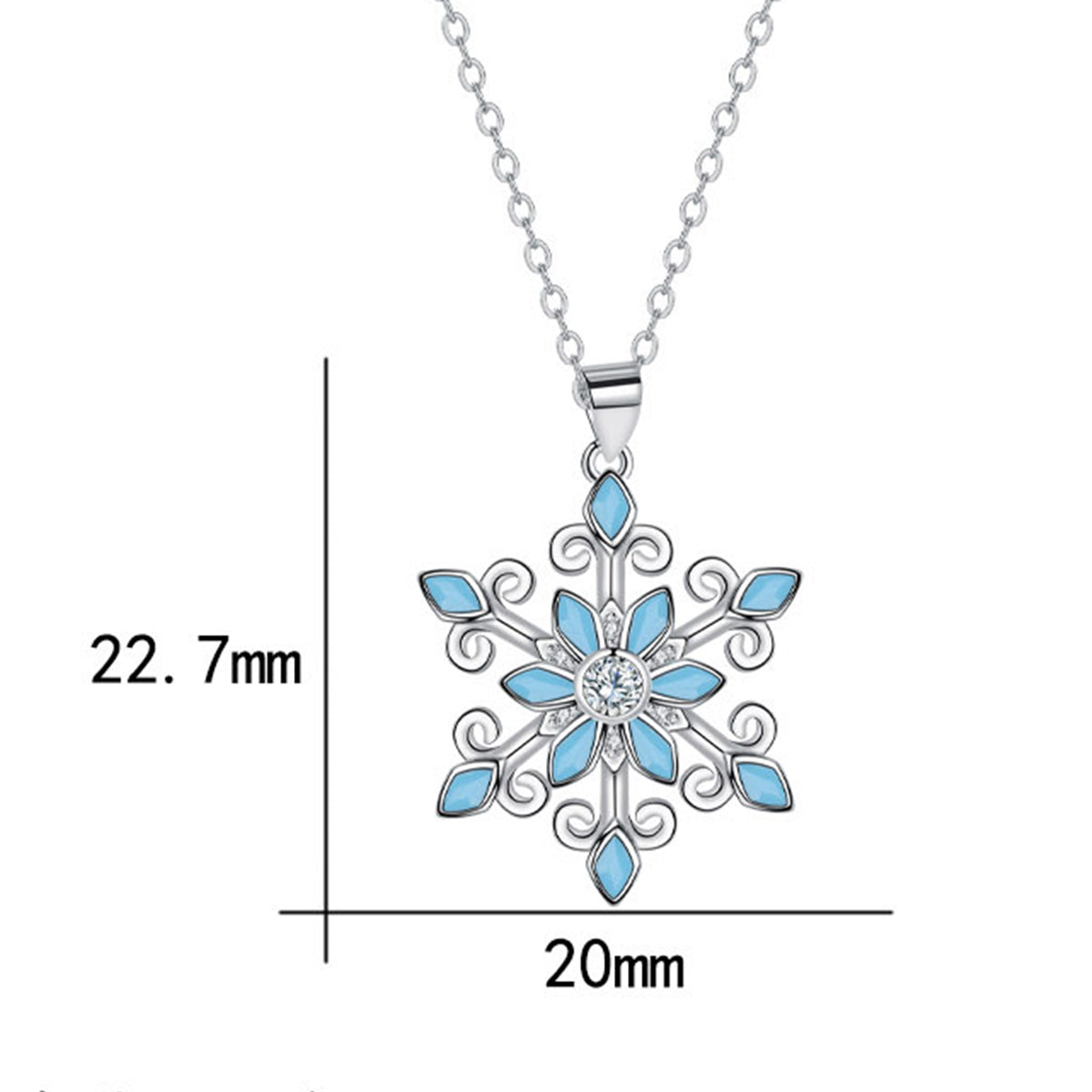 Copper With Silver Plated Snowflake Pendant Necklace