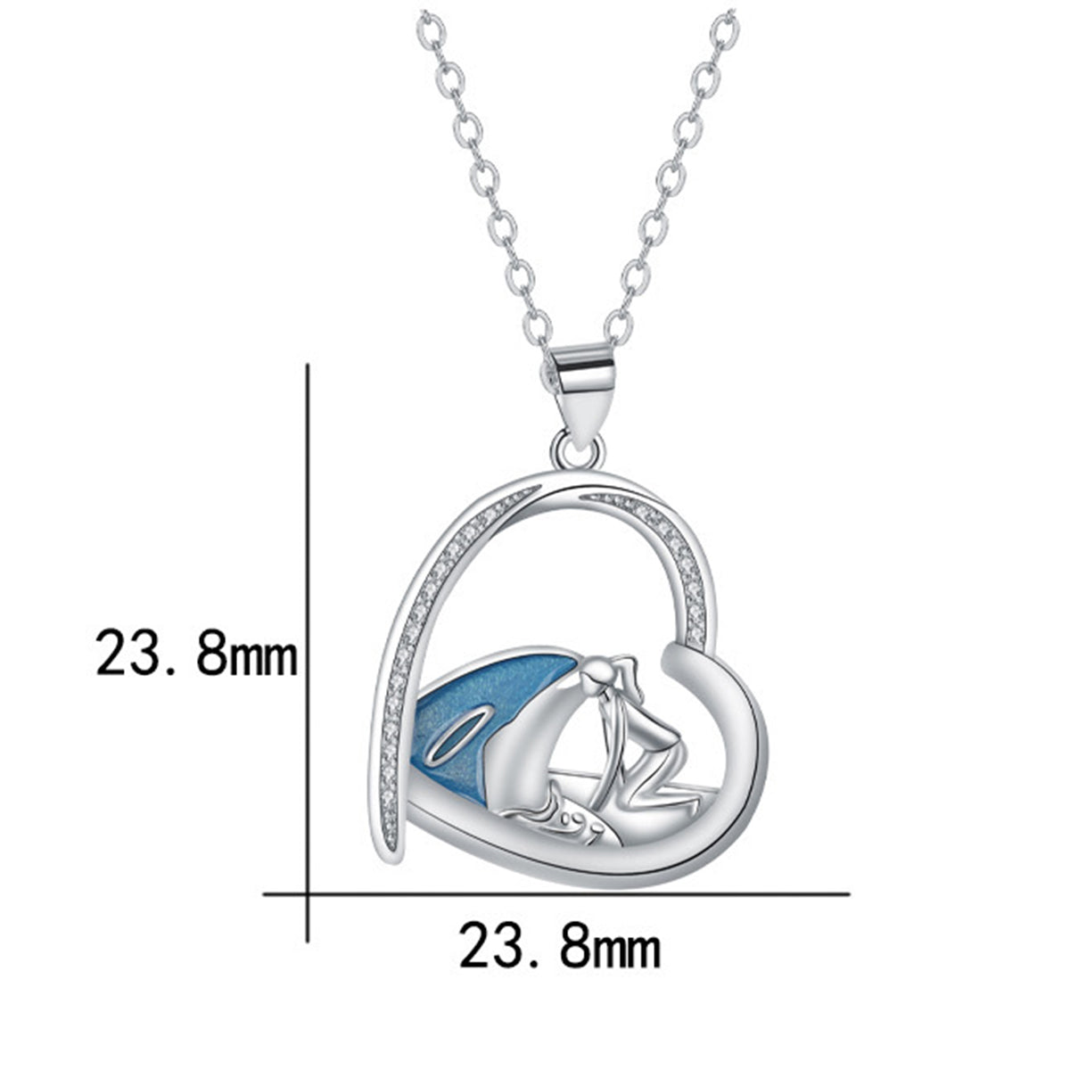 Copper With Silver Plated Heart Pendant Necklace