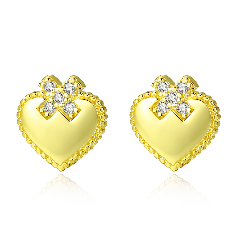 925 Sterling Silver Heart Earrings Fashion Jewelry Gift for Women Girls