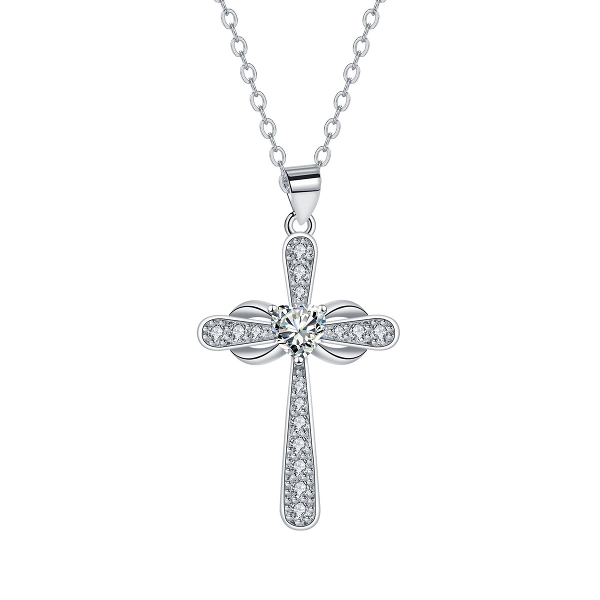 Copper With Silver Plated Cross Pendant Necklace