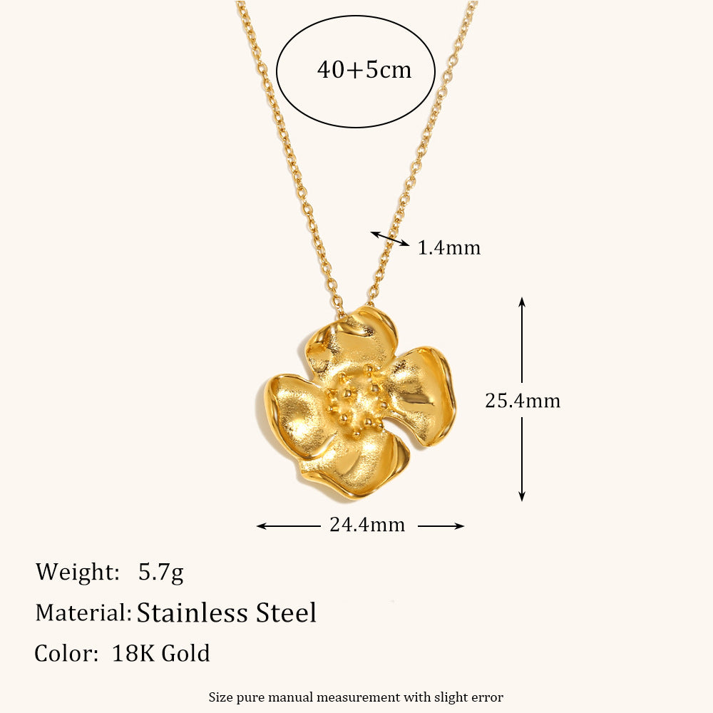 316L Stainless Steel Jewelry Fashion Flower Necklace Chain