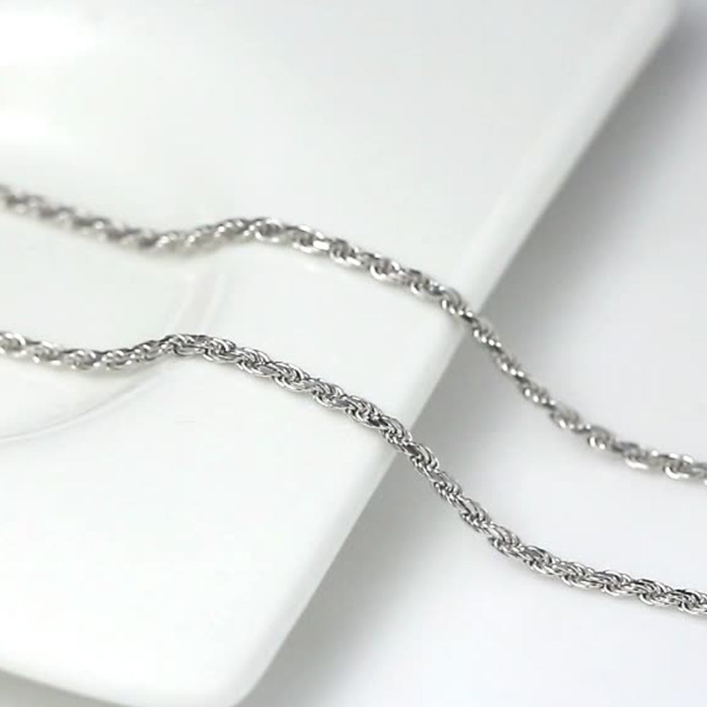 925 Sterling Silver Rope Chain 1.2mm 1.5mm 1.7mm 2.3mm 3.3mm