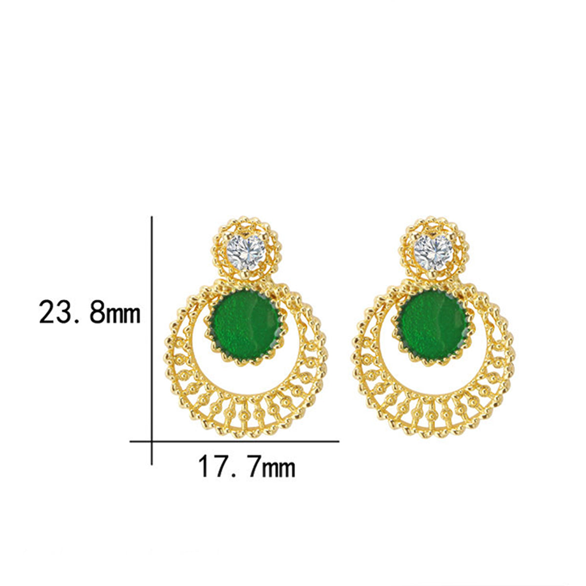 Pendientes de joyería de moda de cobre bañados en oro