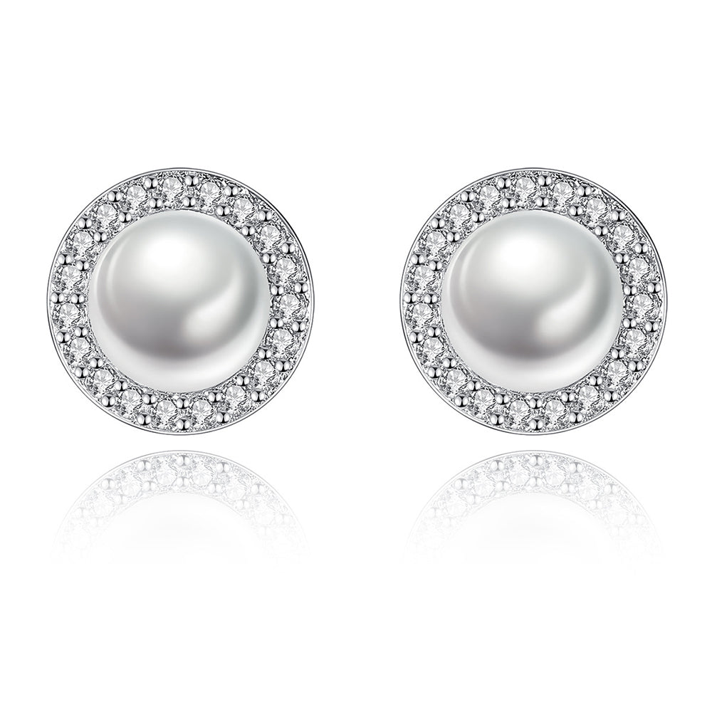 925 Sterling Silver Natural Pearl Drop Earrings Fashion Jewelry Gift for Women Girls