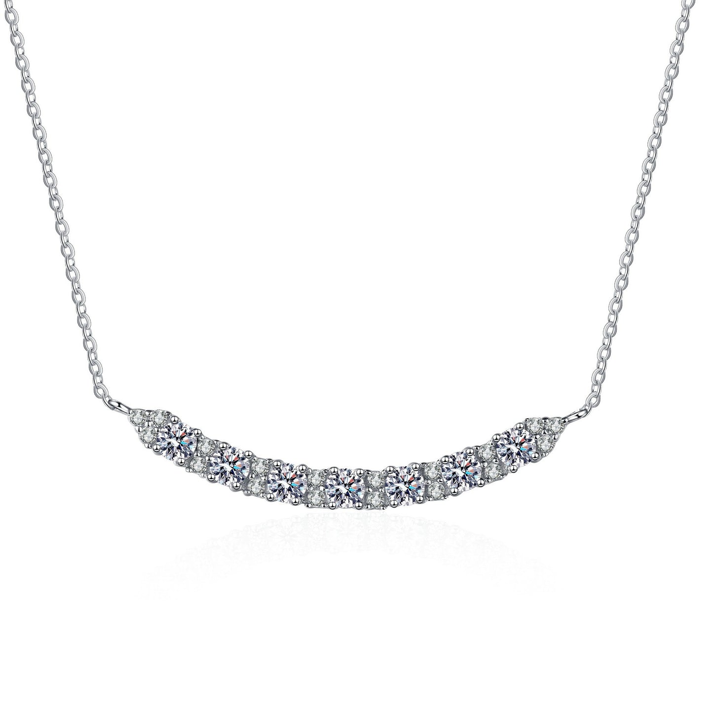 925 Sterling Silver Smile Moissanite Necklace