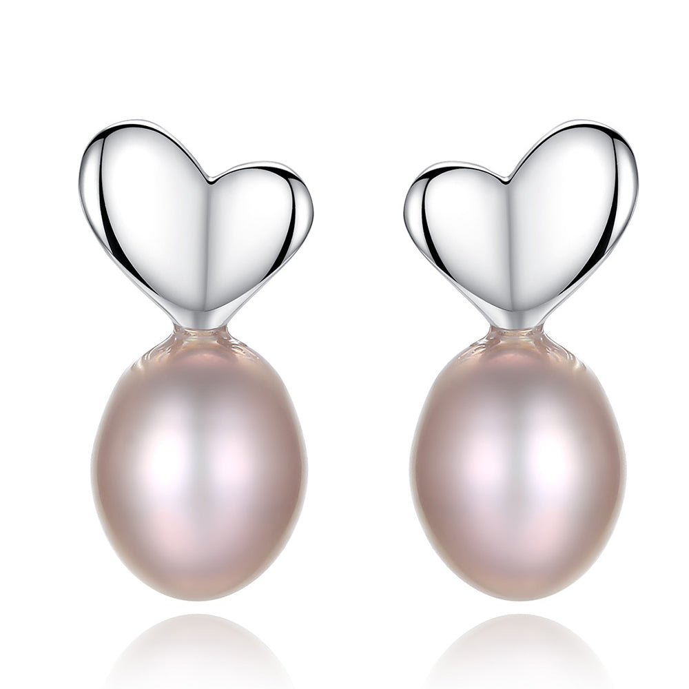 925 Sterling Silver Natural Pearl Drop Earrings Fashion Jewelry Gift for Women Girls