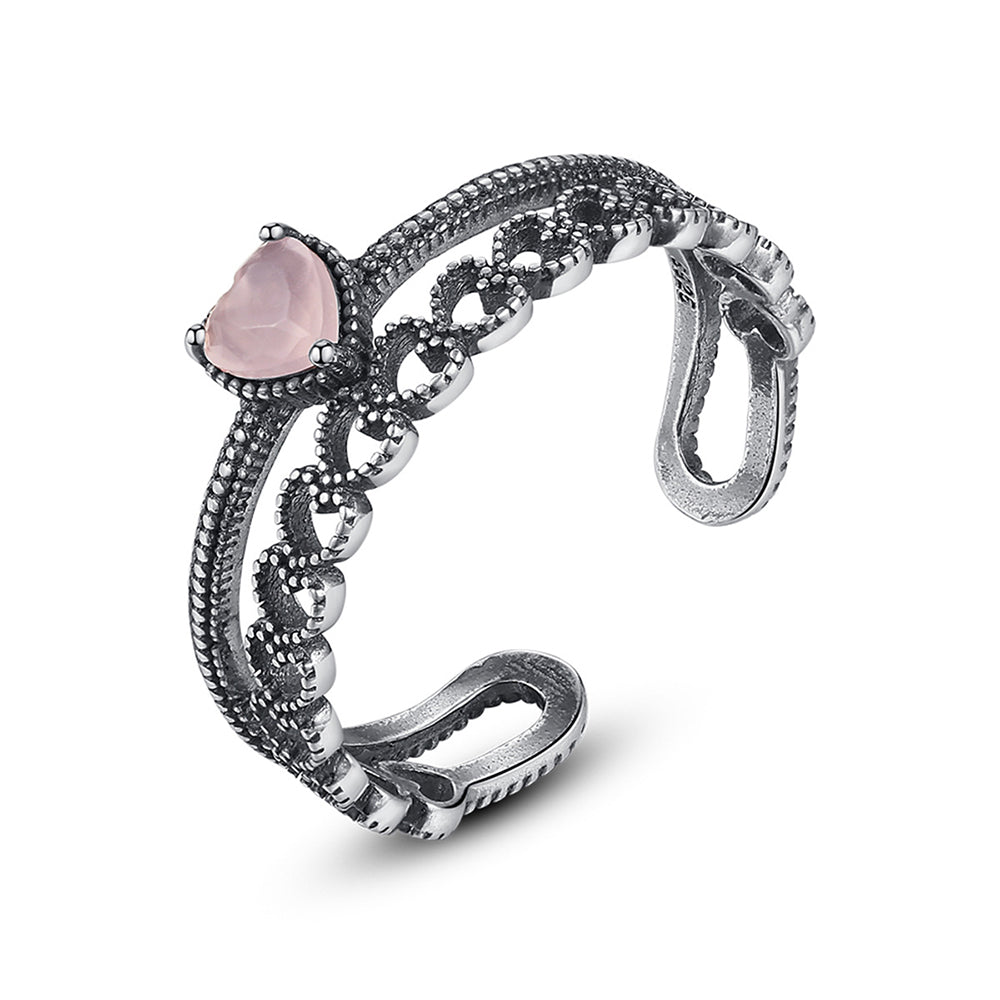 925 Sterling Silver Heart Ring Fashion Jewelry Gift for Women Girls