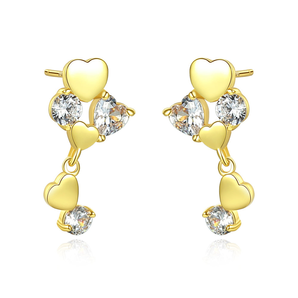 925 Sterling Silver Heart Earrings Fashion Jewelry Gift for Women Girls