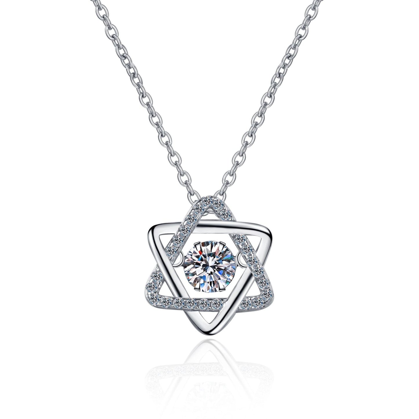925 Sterling Silver Moissanite dancing Necklace