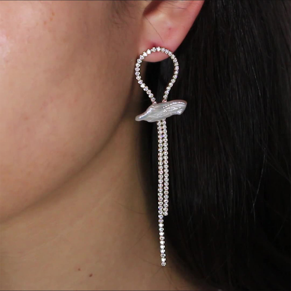 925 Sterling Silver Natural Pearl Earrings Fashion Jewelry Gift for Women Girl