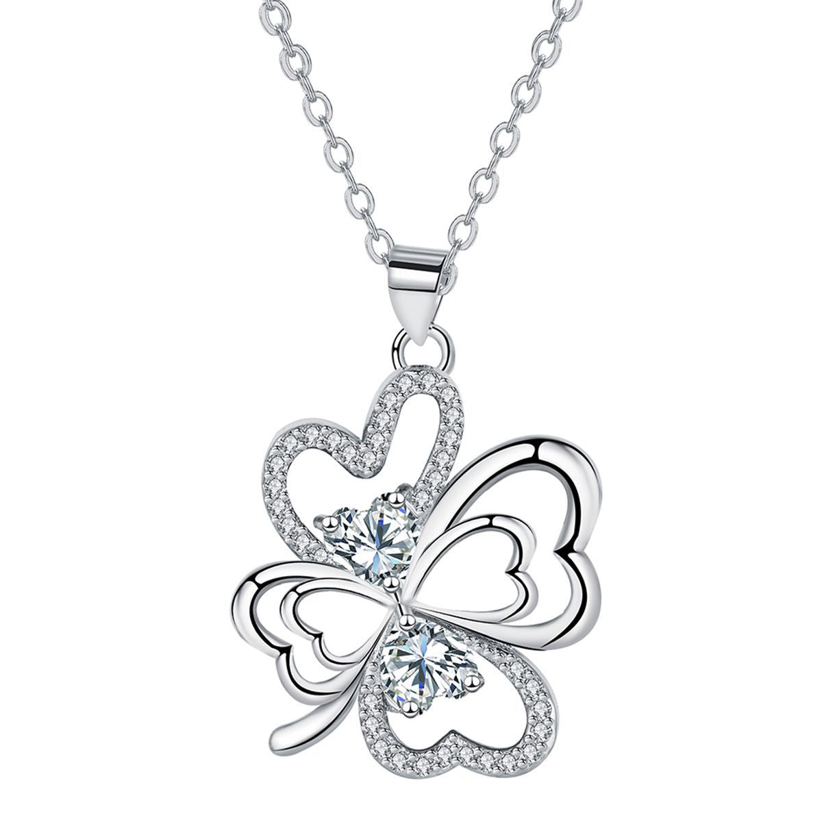 Copper With Silver Plated Lucky Pendant Necklace for Women