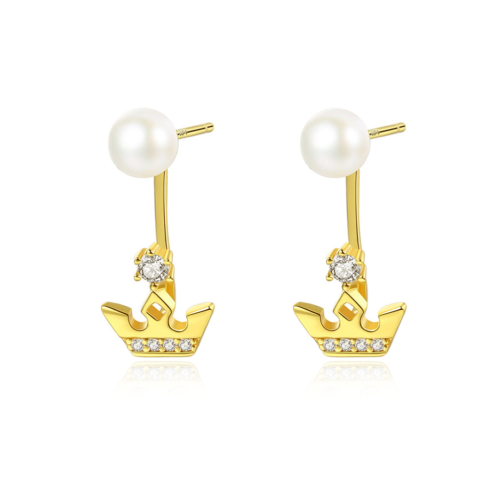 925 Sterling Silver Natural Pearl Drop Earrings Fashion Jewelry Gift for Women Girls