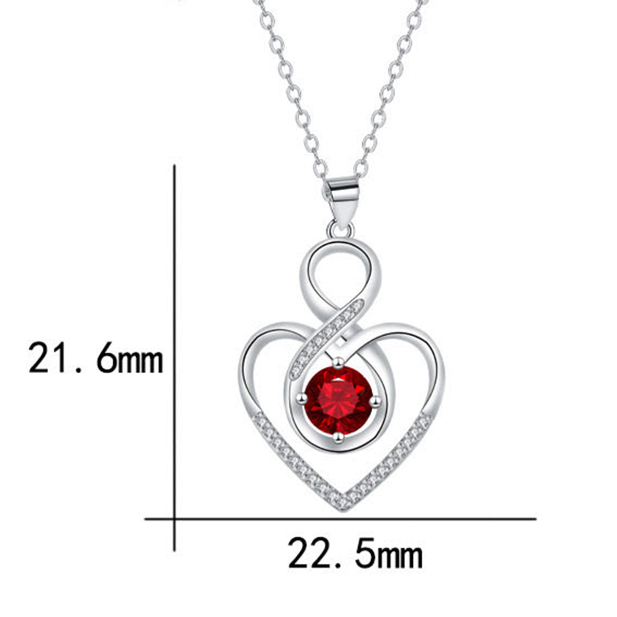 Copper With Silver Plated Heart Infinity Pendant Necklace