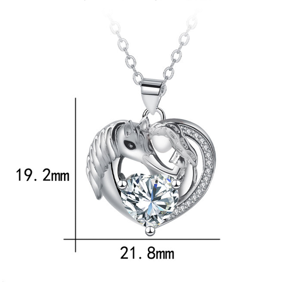 Copper With Silver Plated Heart Pendant Necklace for Women