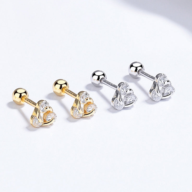 925 Sterling Silver Screwed Earrings