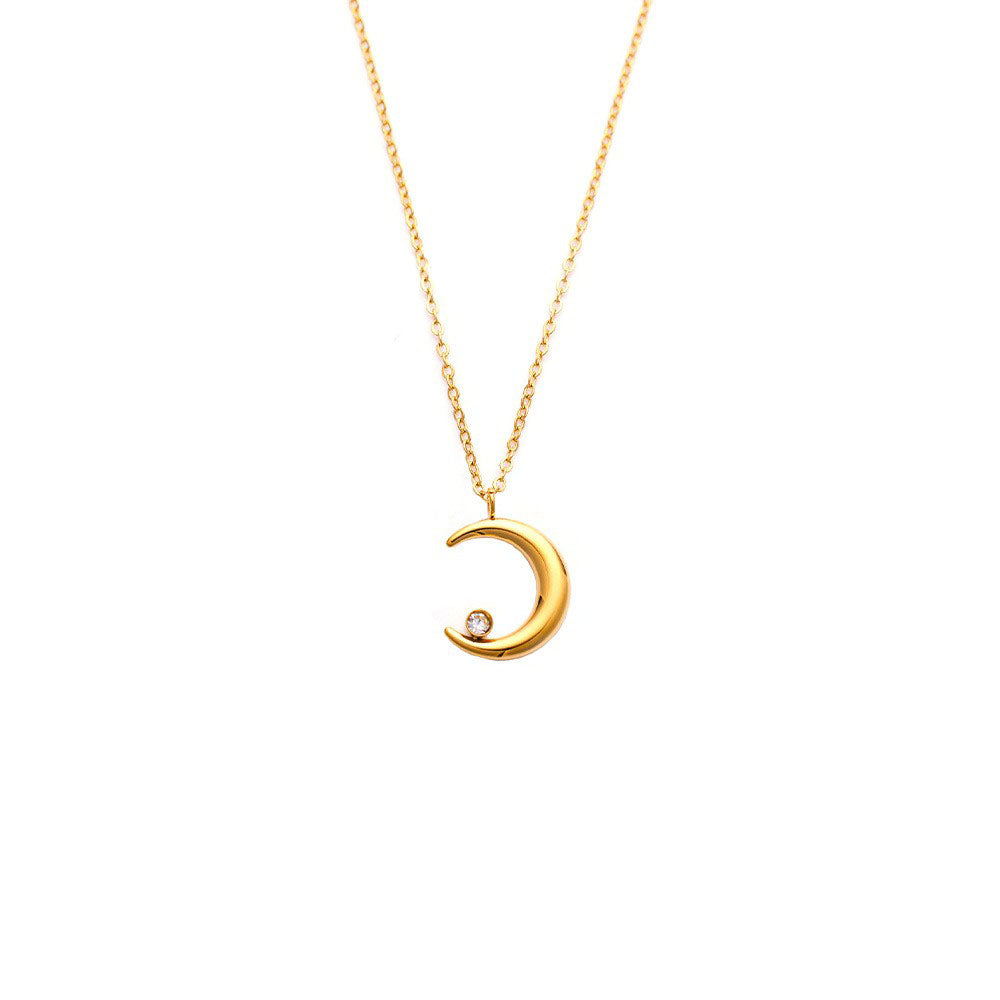 Stainless Steel Jewelry Moon Fashion Necklace