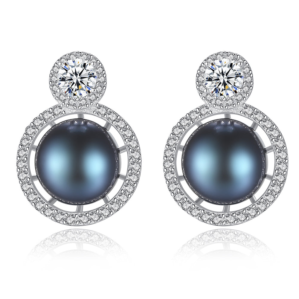 925 Sterling Silver Natural Pearl Drop Earrings Fashion Jewelry Gift for Women Girls