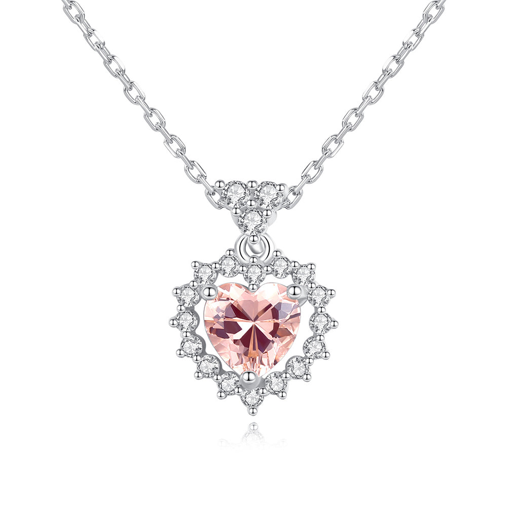 925 Sterling Silver Drop Zircon Necklace Fashion Jewelry Gift for Women Girls