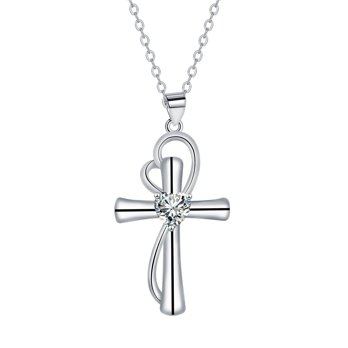 Copper With Silver Plated Cross Pendant Necklace