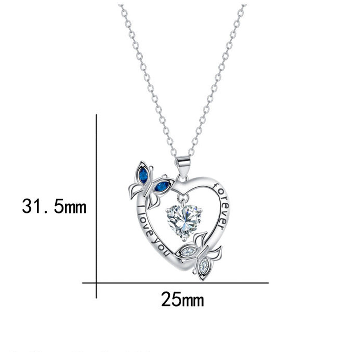 Copper With Silver Plated Heart Pendant Necklace
