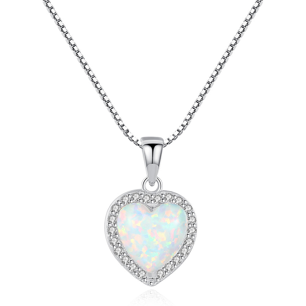 925 Sterling Silver Heart Necklace Fashion Jewelry Gift for Women Girls