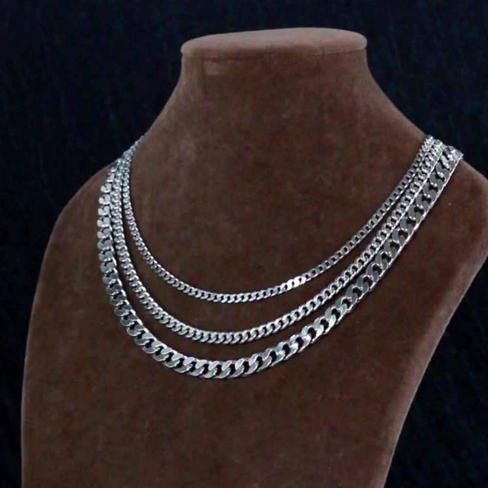 925 Sterling Silver Cuban Chain 3.6mm 5.0mm 7.0mm
