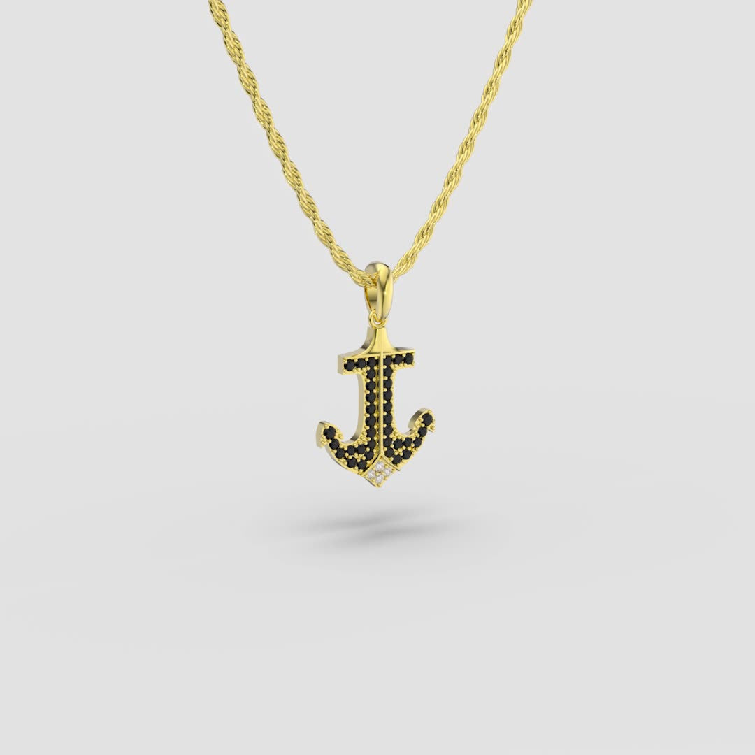 925 Sterling Silver Anchor Pendant Necklace
