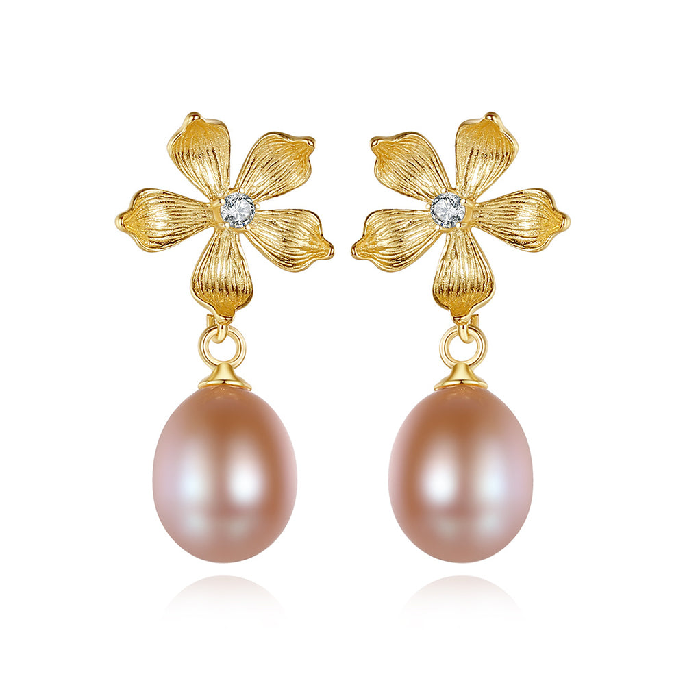Pendientes colgantes de perla natural de plata de ley 925, joyería de moda, regalo para mujeres y niñas.