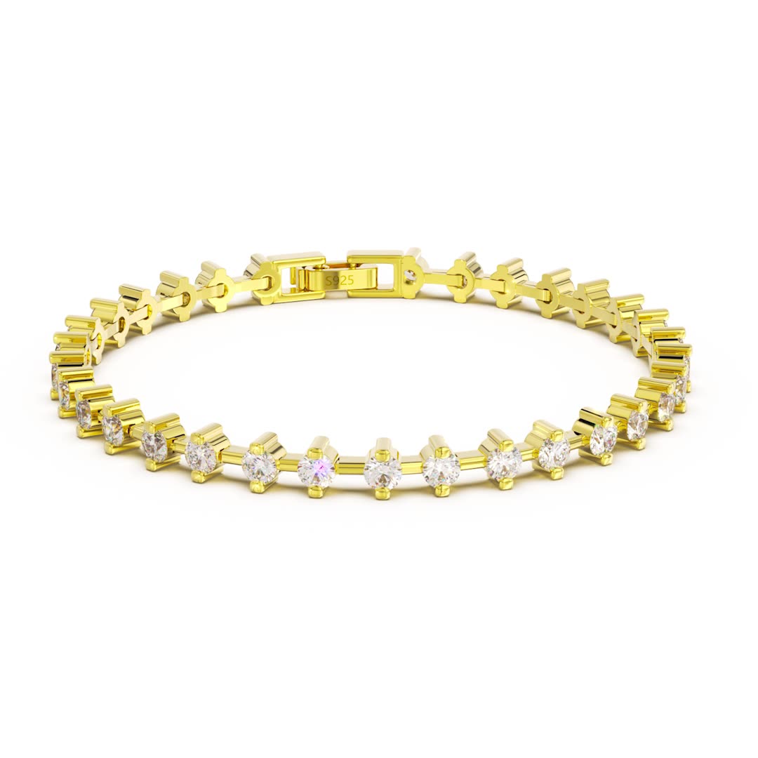 925 Sterling Silver4.5mm Tennis Bracelet