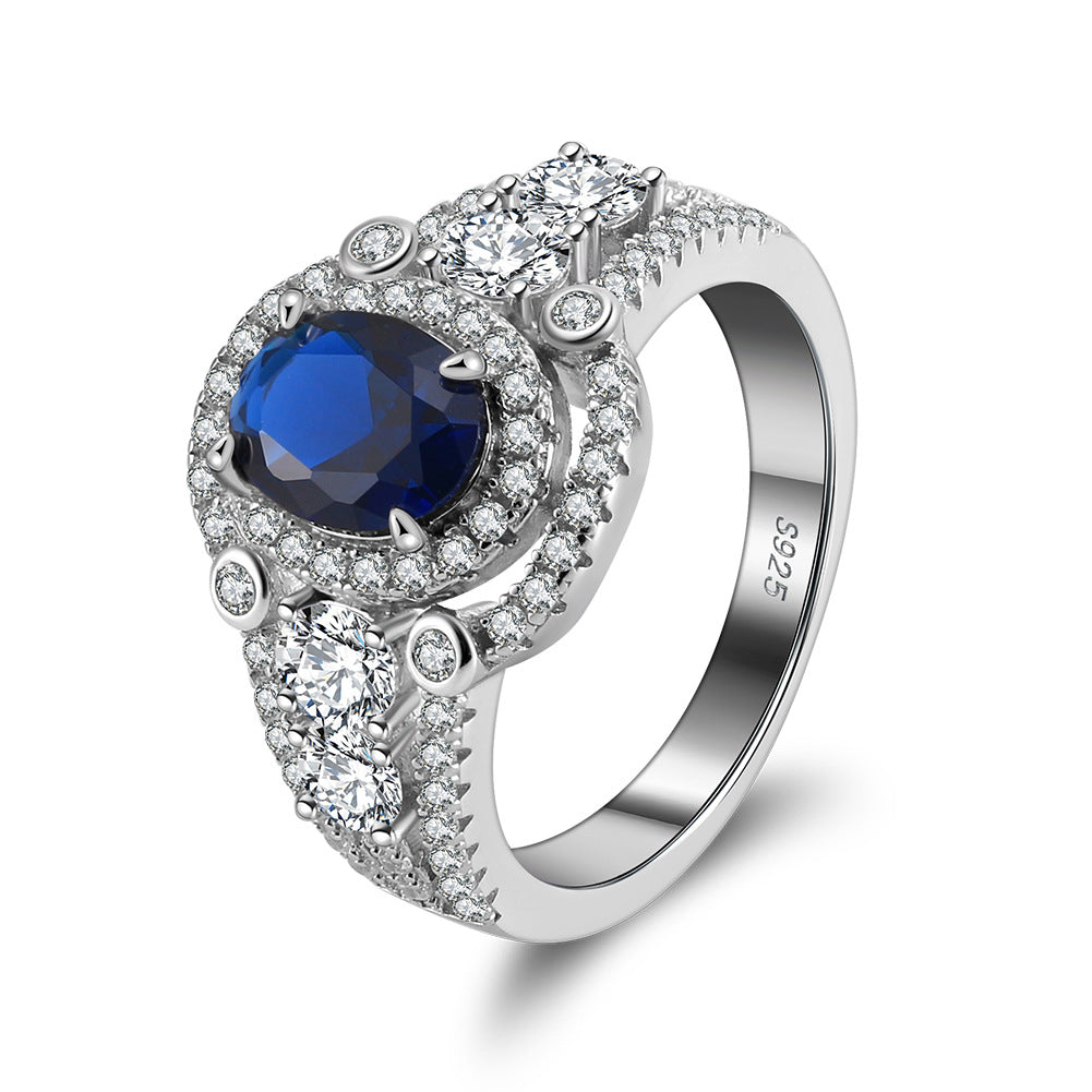 Anillo de circonita de plata de ley 925