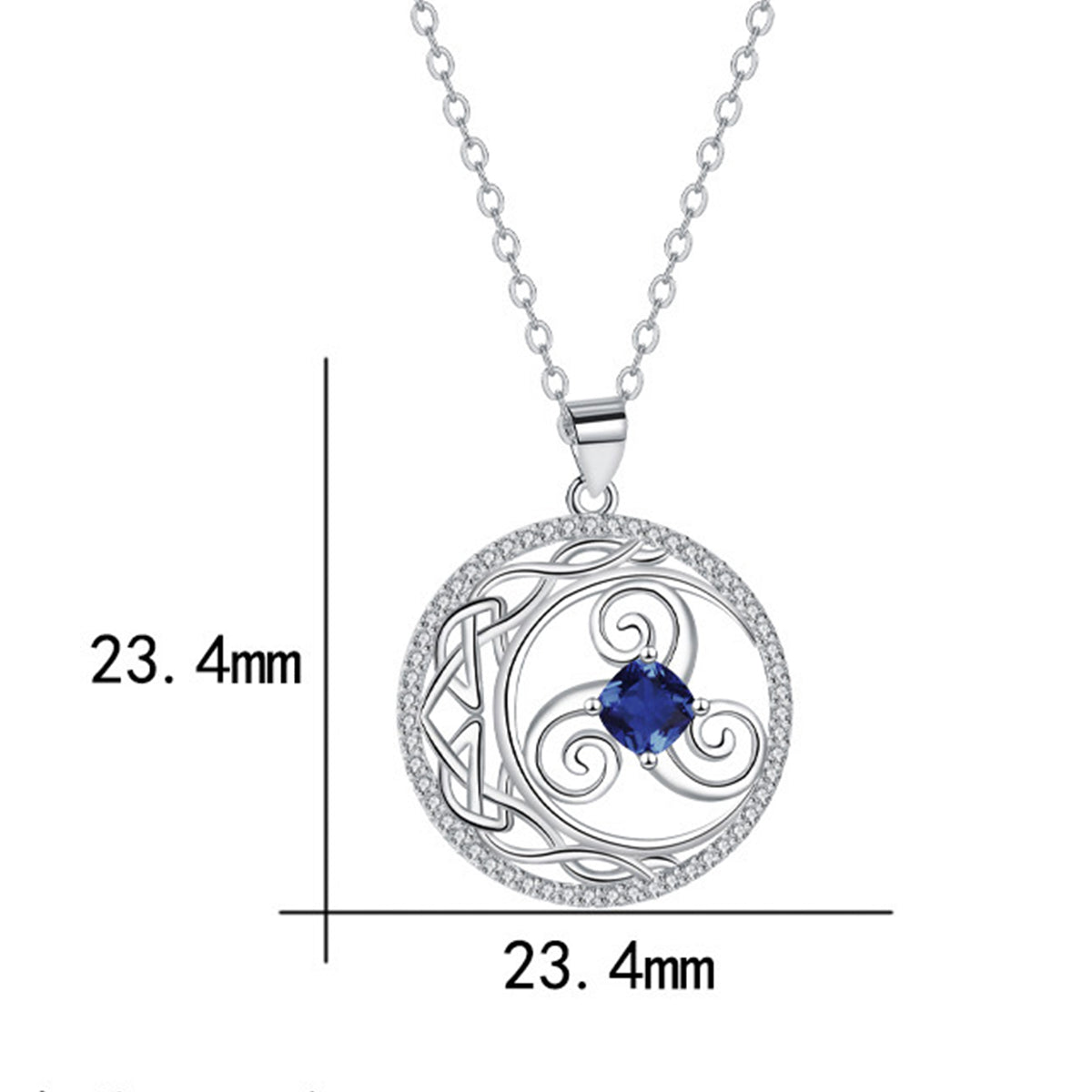 Copper With Silver Plated Circle Pendant Necklace