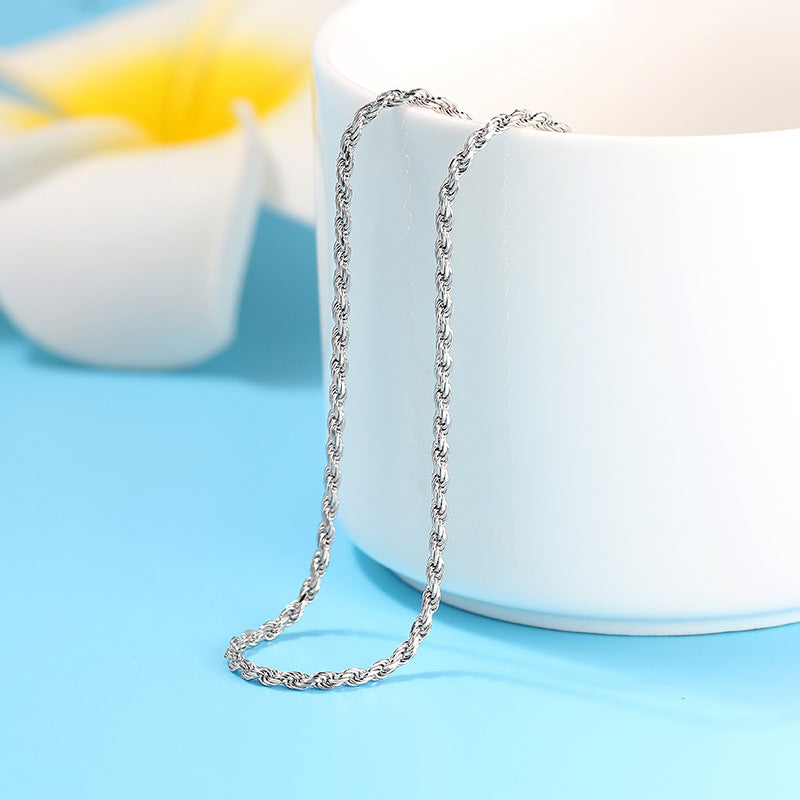 925 Sterling Silver Rope Chain 1.2mm 1.5mm 1.7mm 2.3mm 3.3mm