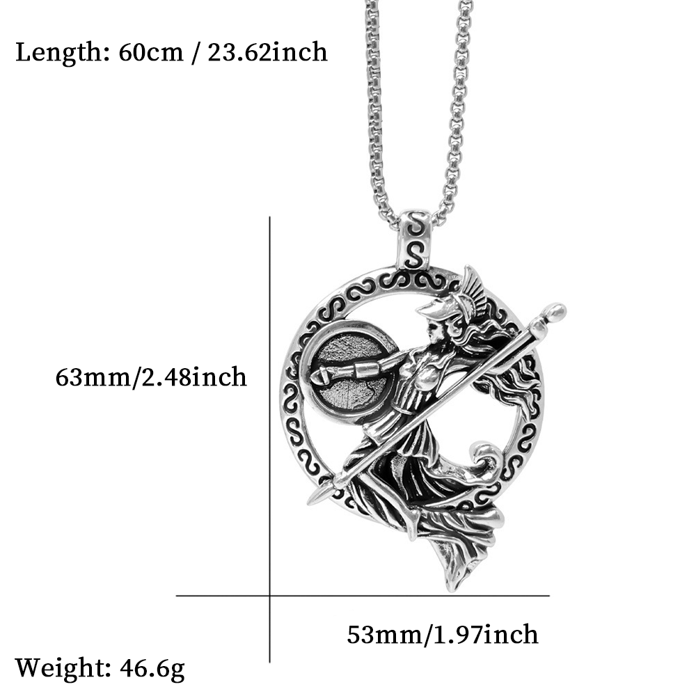 Greek Mythological Warrior Pendant Necklace, Men Women's Fashion Jewelry, Perfect for Parties & Gifts, Elegant Accessory for Everyday Wear