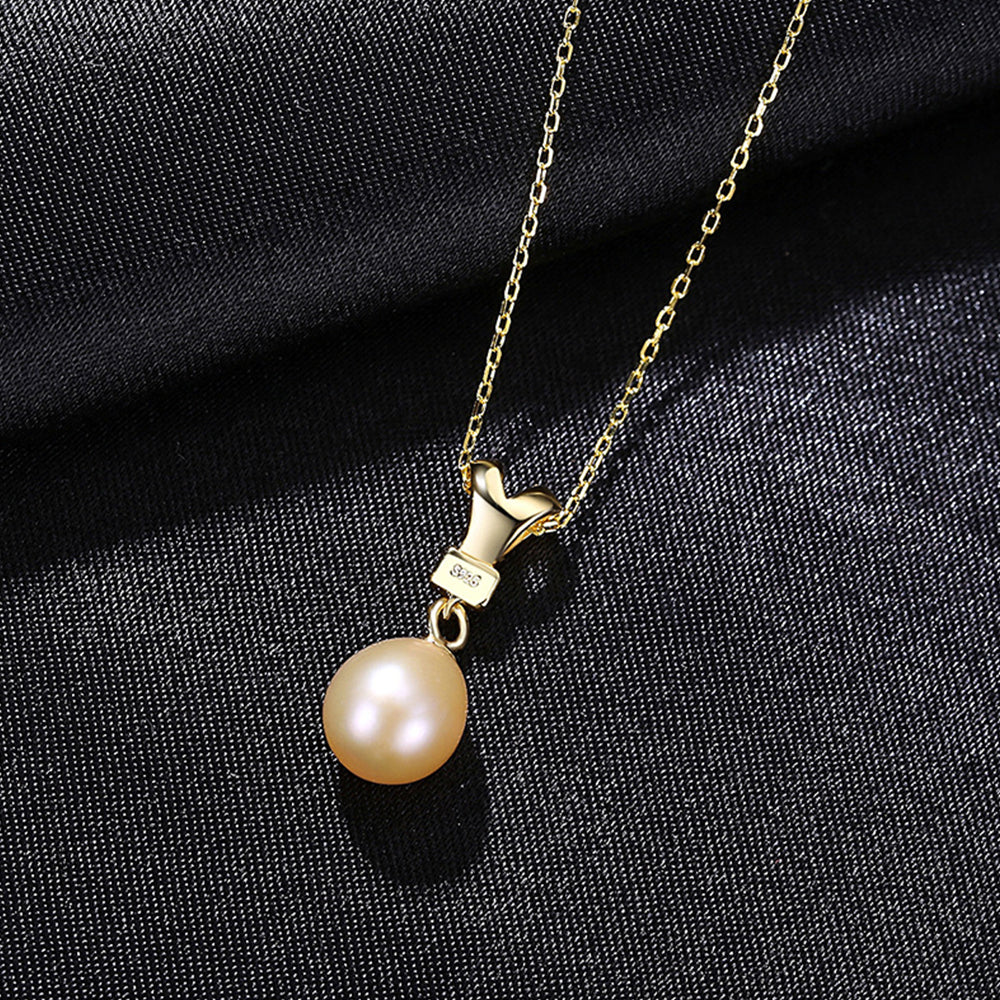 925 Sterling Silver Natural Pearl Drop Necklace Fashion Jewelry Gift for Women Girls