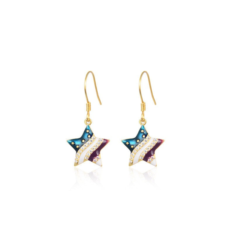 925 Sterling Silver Star Huggie Earrings