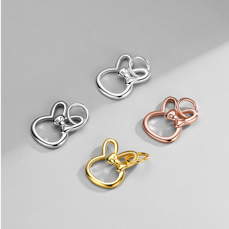925 Sterling Silver Charm Rabbit For Jewelry DIY