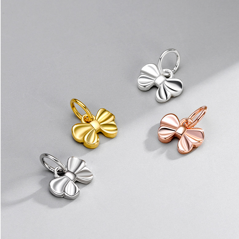 925 Sterling Silver Charm Bow For Jewelry DIY
