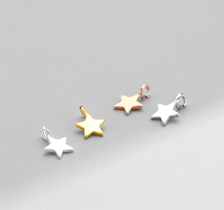 925 Sterling Silver Charm Star For Jewelry DIY