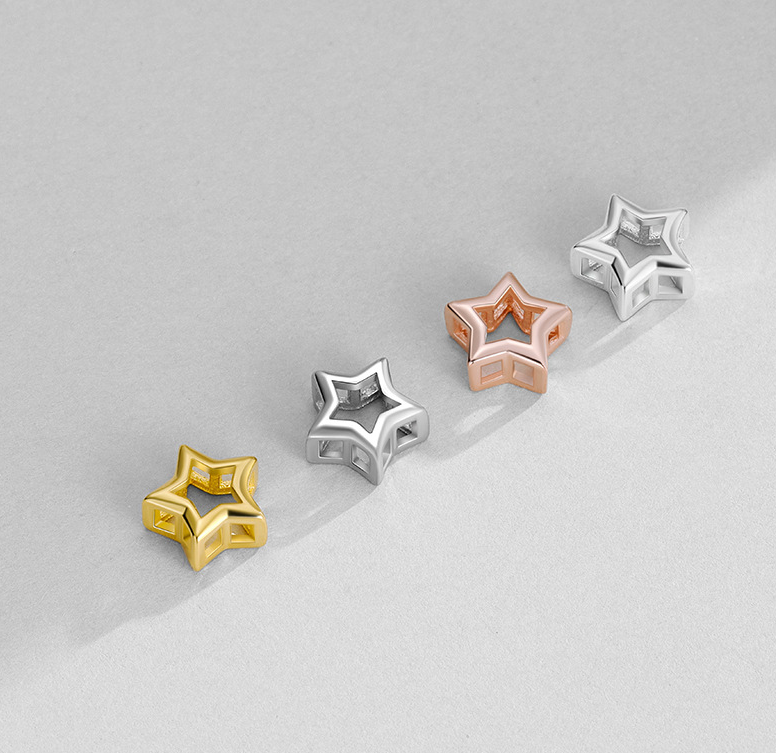 925 Sterling Silver Star Charm For Jewelry DIY