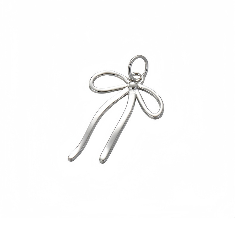 925 Sterling Silver Bow Knot Charm For Jewelry DIY