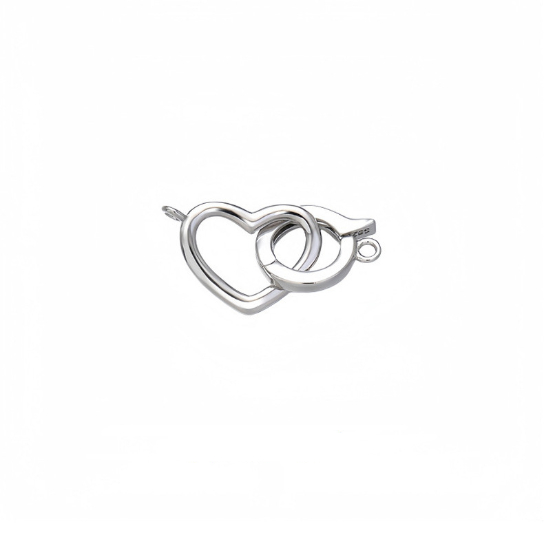 925 Sterling Silver Heart Clasp For Jewelry DIY