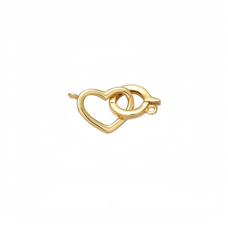 925 Sterling Silver Heart Clasp For Jewelry DIY