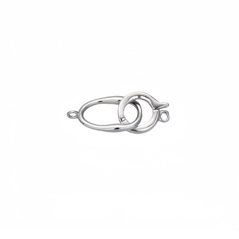 925 Sterling Silver Oval Clasp For Jewelry DIY