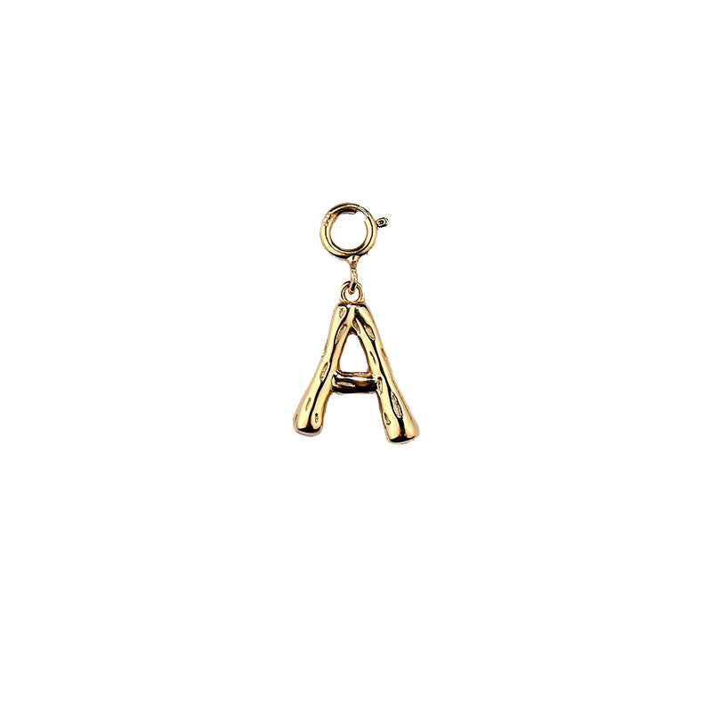 925 Sterling Silver Charm Letter A-Z With Spring Clasp For Necklace Jewelry DIY
