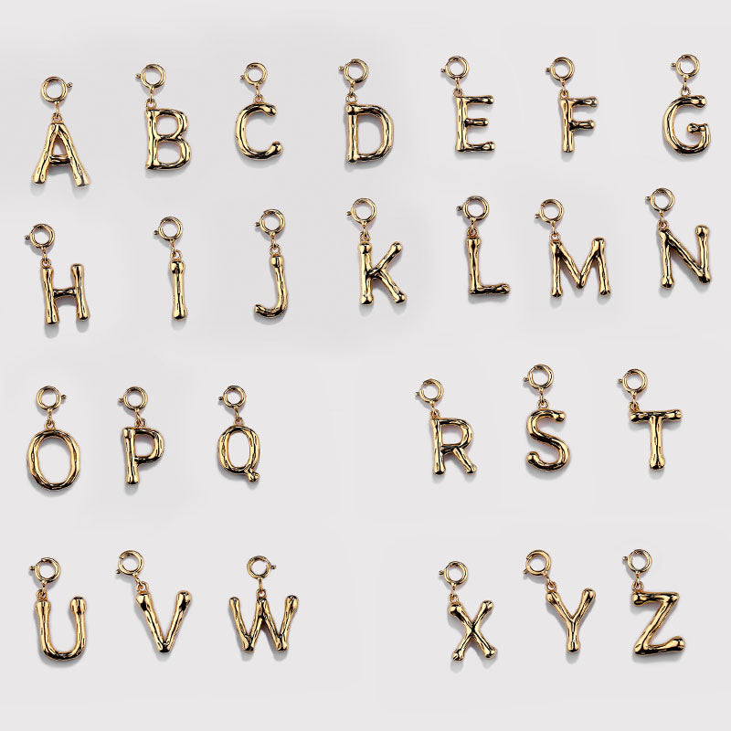925 Sterling Silver Charm Letter A-Z With Spring Clasp For Necklace Jewelry DIY