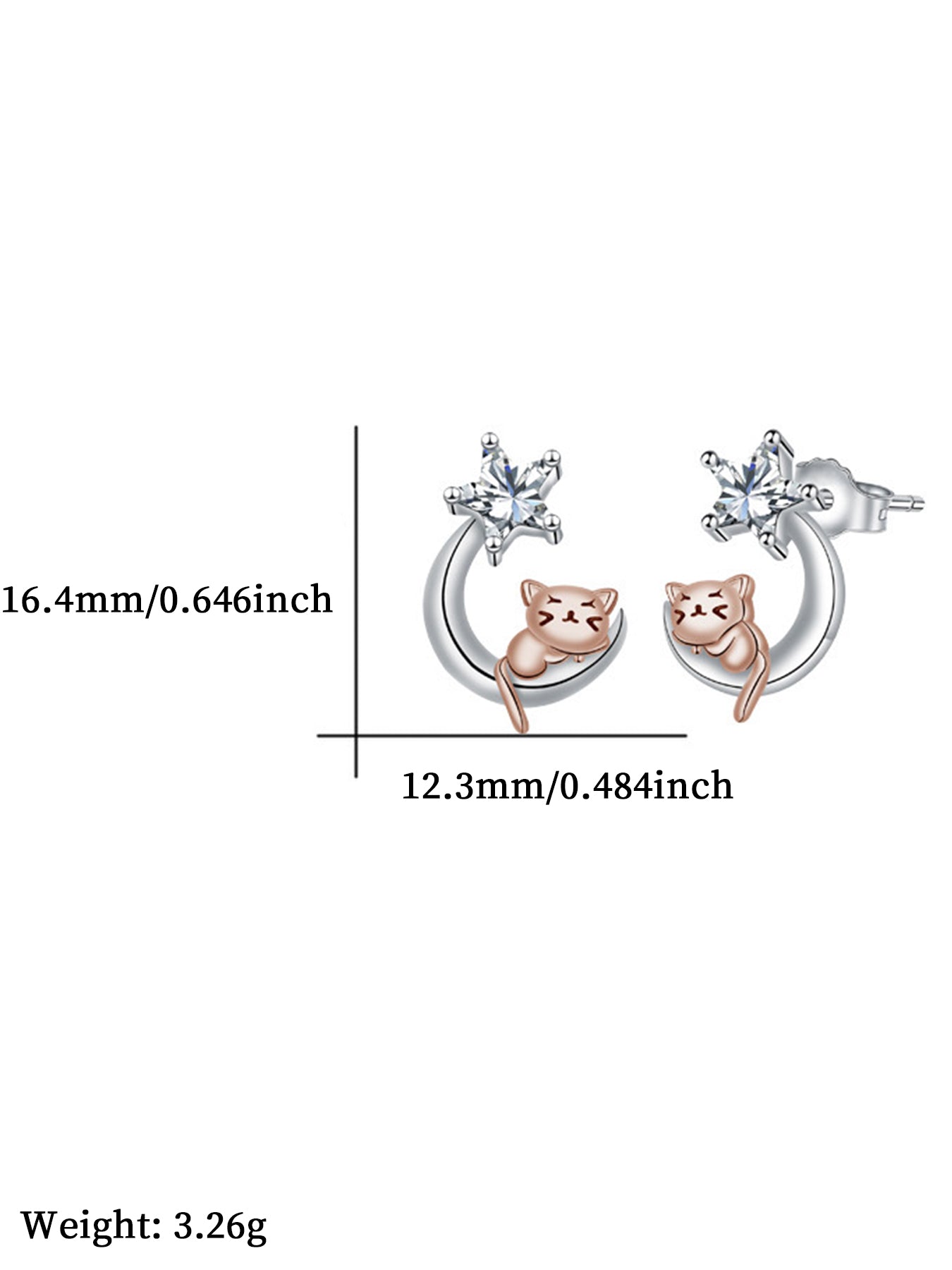 Cute Cat Design Earrings, Fashionable Earrings for Women & Girls, Trendy All-match & Exquisite Jewelry for Birthday Gift