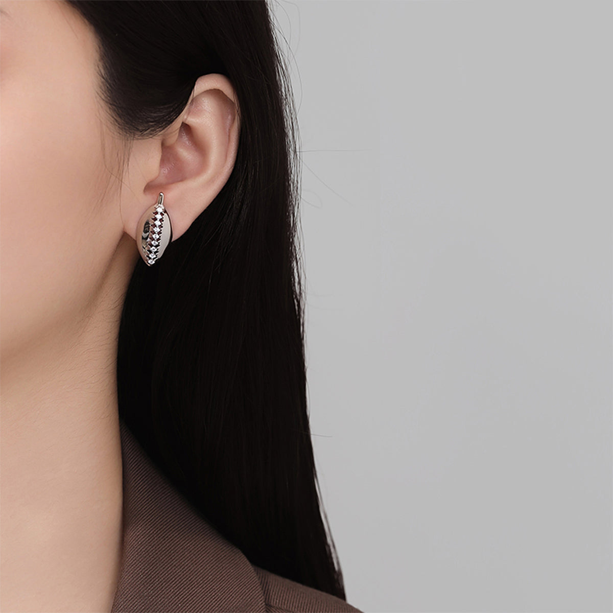 Copper With Silver Plated Fashion Jewelry Earrings