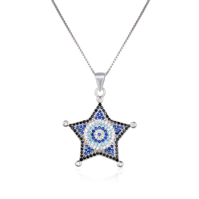 Collar con colgante de estrella de plata de ley 925
