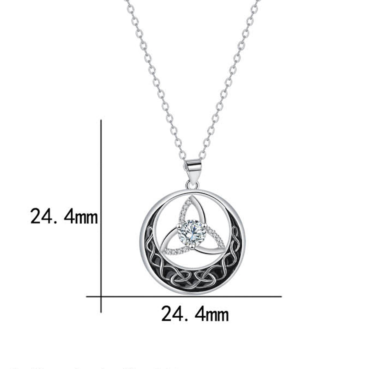 Copper With Silver Plated Celtic Knot Pendant Necklace