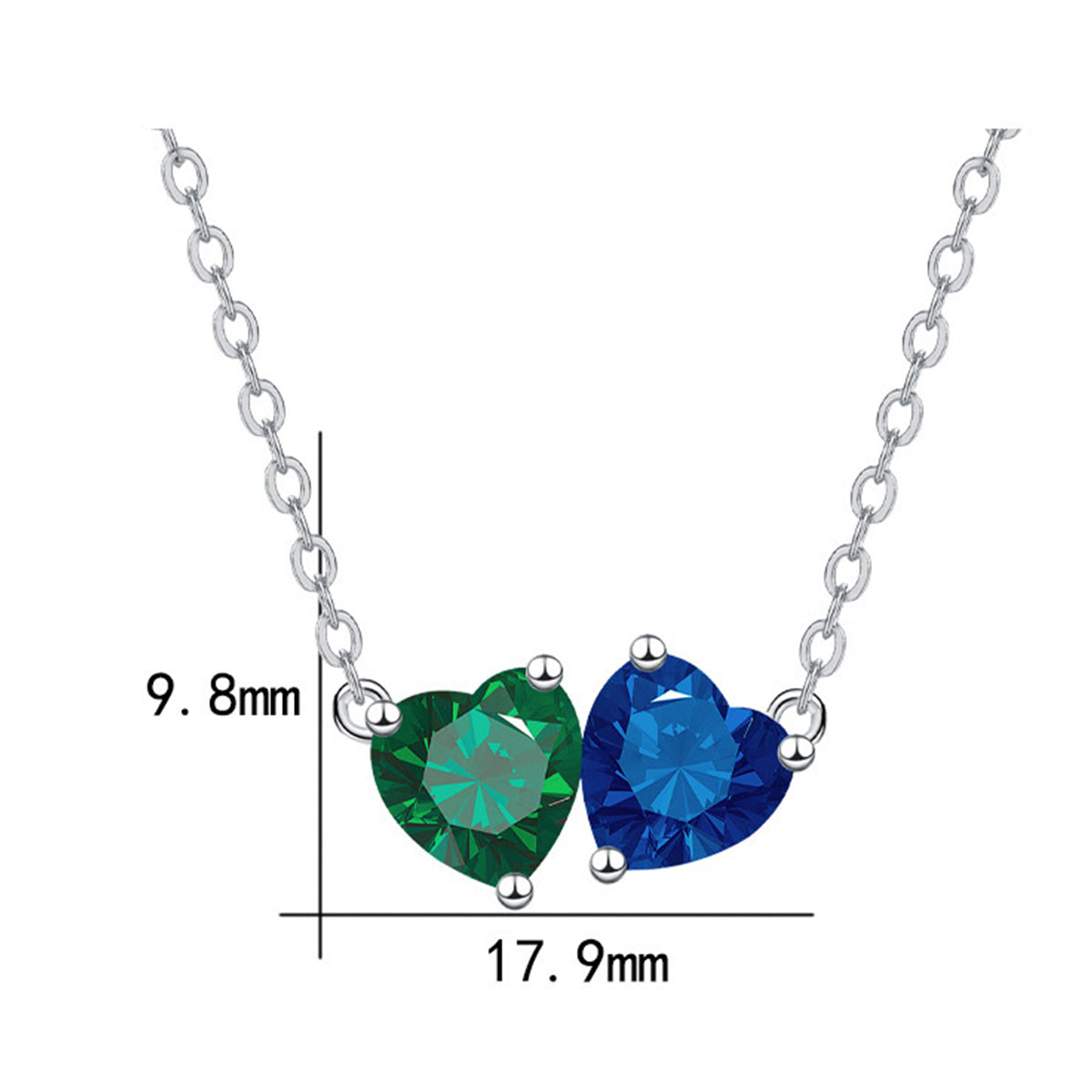 Copper With Silver Plated Heart Pendant Necklace